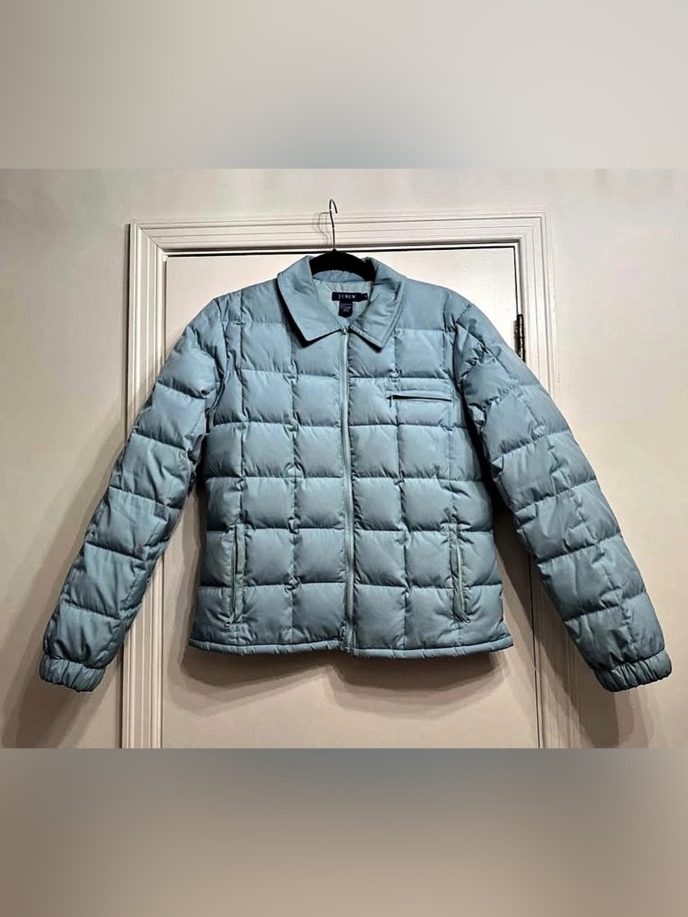 J.Crew Puffer Down Jacket in Blue EUC Medium